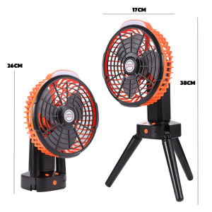 Portable Rechargeable Fan Outdoor Camping Fan Mini USB Table Fan with LED Lamp Emergency Night Light Camping Kipas Meja