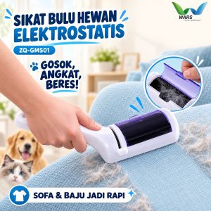 WARS Sikat Elektrostatis Pembersih Bulu Kucing Dan Hewan Polypropylene (PP) Soft Bristles ZQ-GMS01