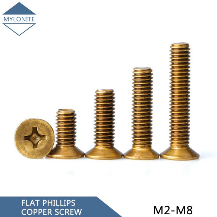 Ready Stock M25 M3 M4 M5 M6 M8 Brass Flat Head Cross Recessed Machine Screw Countersunk Plastic 8763