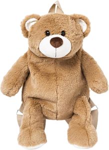 Faux Fur Stuffed Teddy Bear Shaped Backpack Plush Storage Bag with Adjustable Straps Practical Crossbody Shoulder Bag