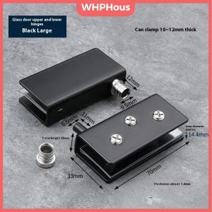 WHPHous 2Pcs Glass Pivot Hinge Rotation Axis Stainless Steel Wine Cabinet Door Rotating Hinges Clamp Clip Shaft Hidden Hinge Hardware