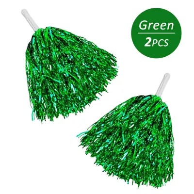 5pcs/set Handle Metallic Cheerleading Dancing Pompoms Streamer Ball Cheering Club Sport Supply