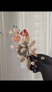 Vintage Beadings Resin Flower Bridal Barrettes Headdress Leaves Brides Hairpins Wedding Hair Accessory
