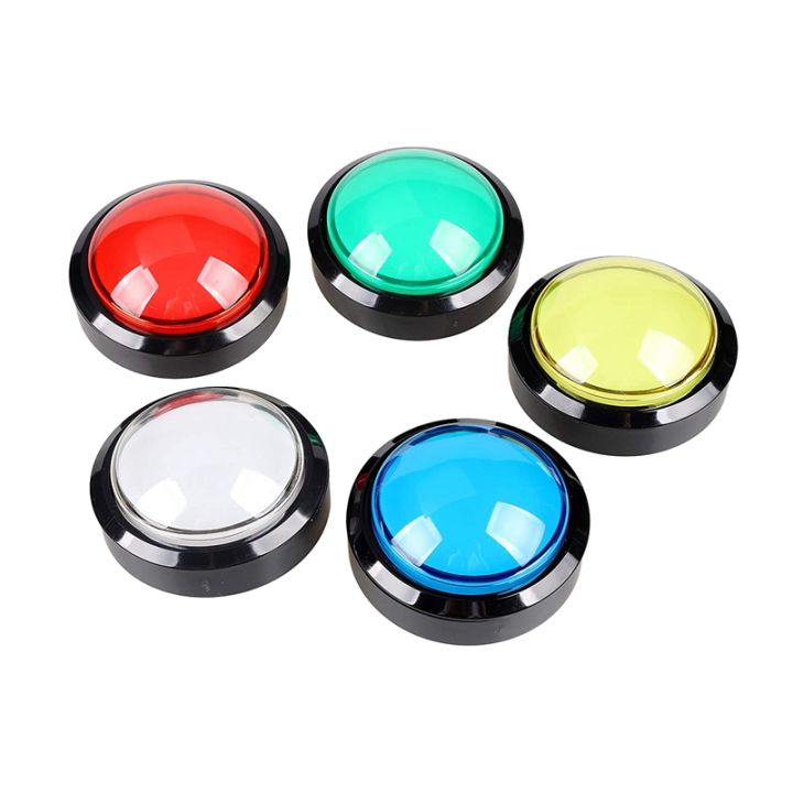 5X Arcade Buttons 60mm Dome 2.36 Inch LED Push Button with MicroSwitch