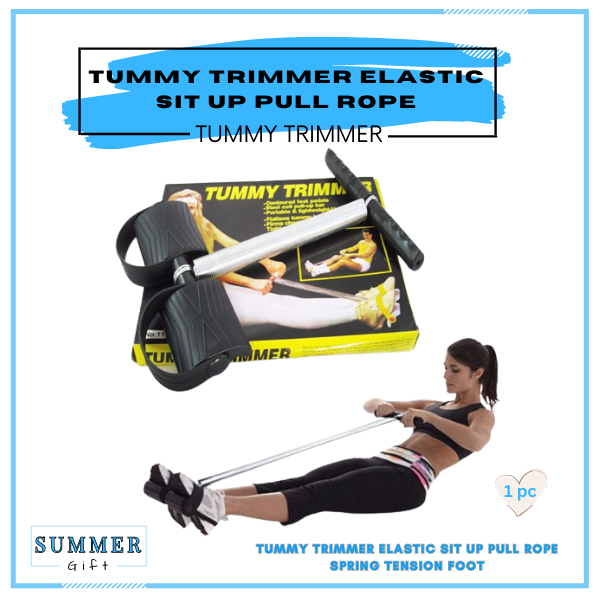 Tummy Trimmer Elastic Sit Up Pull Rope Spring Tension Foot Pedal