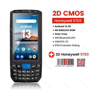 GZQIANJI Android 13 Handheld PDA POS Terminal Honeywell 1D/2D/QR Barcode Scanner Data Collector Machine 4G WiFi Bluetooth Mobile Computer with 4.5 Inch Touchscreen 8MP Camera GPS for Warehouse Inventory Logistics Retail POS System  Management