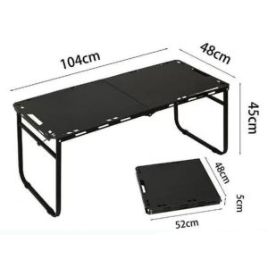 LUMINOU Di động Bàn thiết bị ngoài trời Đen Đa chức năng Bàn cắm trại tại nhà 1044845cm. Bàn gấp
