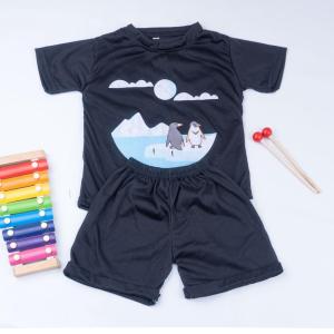 Setelan Anak Graphic Tee Set Basic Tee Hotpants / Setelan Anak Katun 1-5 Thn