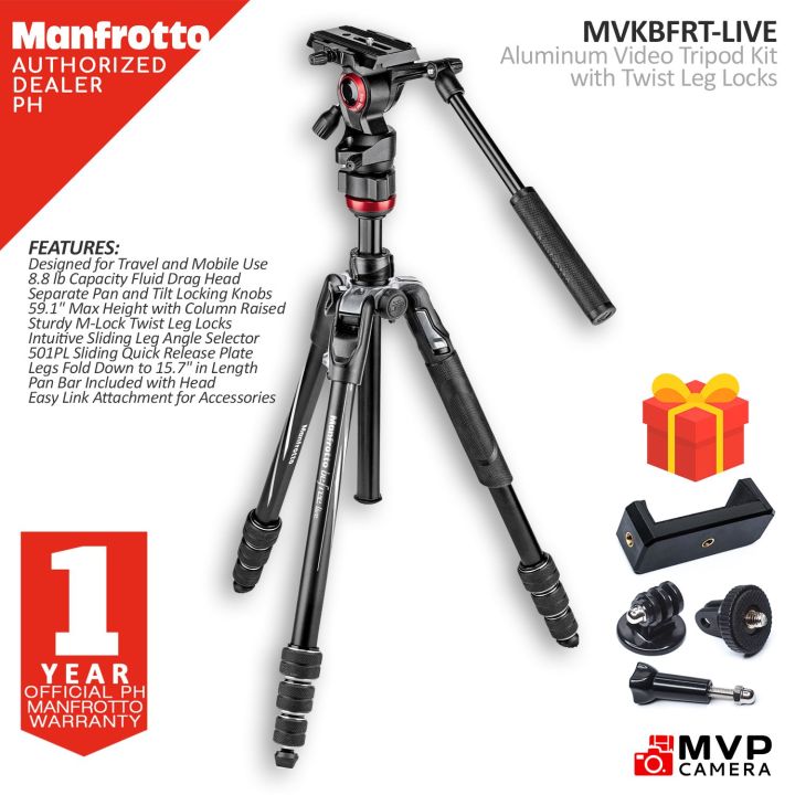 Manfrotto MVKBFRT-LIVE Befree live Aluminium Tripod Twist Video