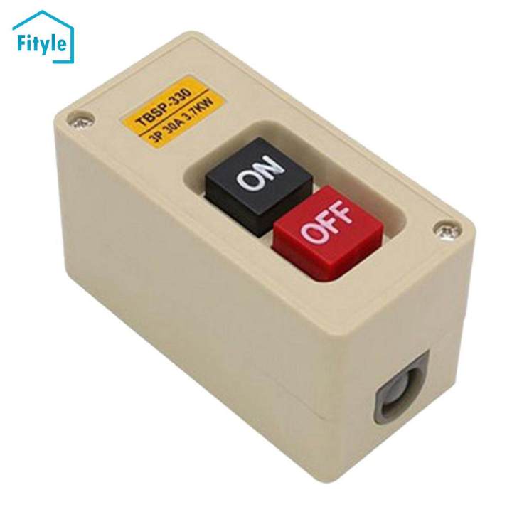 Fityle 1x 3 Phase Waterproof 30A Power Push Button Switch Station ON ...