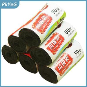 PkYeG 1 cuộn 50x60cm Túi rác màu duy nhất dày thuận tiện môi trường Nhựa thùng rác túi nhựa dùng một lần túi rác màu đen