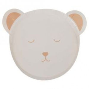 Creative Bear Shape Party Paper Plates Dinner Teddy Bear Paper Plates for Baby Shower Decorations Party Supplies