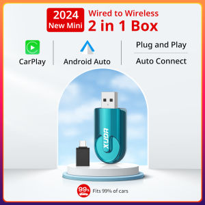 Acodo 2 in 1 Wired CarPlay To Wireless CarPlay Box Automatic Connect Convert Cars Wireless CarPlay Wireless CarPlay Adapter For Apple CarPlay Wireless Adapter Plug & Play Fast and Easy Use Fit For OEM Carplay