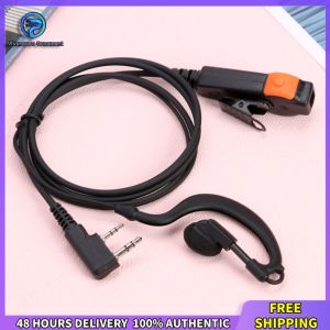 Winnereco 2 Pin Walkie Talkie Headset K-Plug PU Wired Walkie Talkie Headset Earphones Dual PTT G Type with Microphone for Kenwood Baofeng 888S TYT