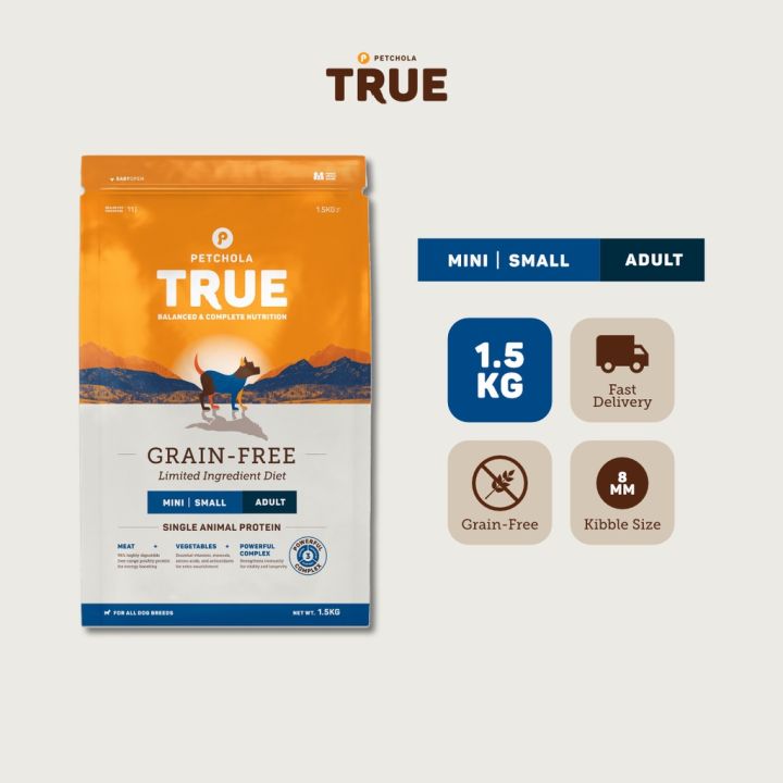 COD Petchola True Grain-Free Dry Dog Food (Mini to Small Adult Dogs, 1 ...