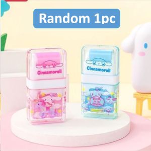 [Ready Stock] Sanrio Roller Eraser Double-Headed Cute Kuromi Cinnamoroll Kitty  Pochacco School Kawaii Stationery Rubber Pemadam