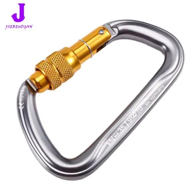 【Huang Li Electronics】Auto Locking 25KN Carabiner Heavy Duty Design for Climbing Rock for ClimbingRappelling with Lock Ring