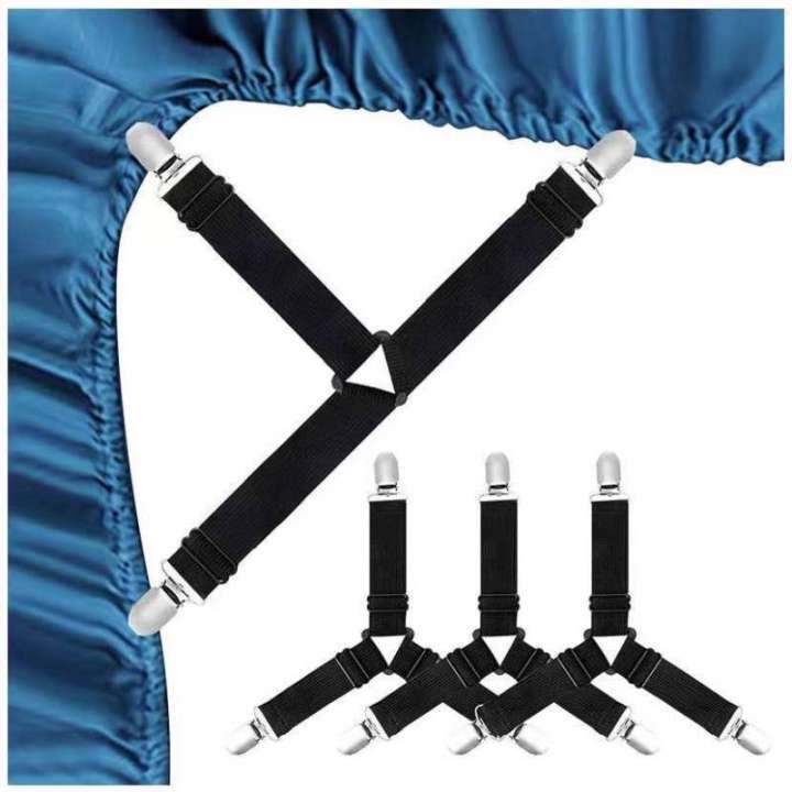 4Pcs/Set Bed Sheet Clip Holder Triangle Bed Sheet Elastic Mattress Holder  Fastener Grippers Adjustable Clips