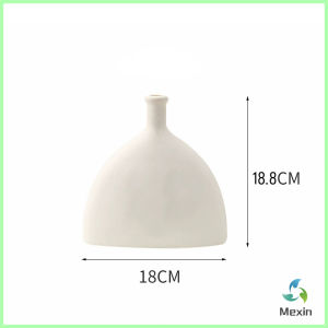 Mexin แจกันตกแต่งดอกไม้แห้ง แจกันดอกไม้พลาสติกสีขาว เรียบง่าย สร้างสรรค์ สําหรับตกแต่งโต๊ะ Plastic vase