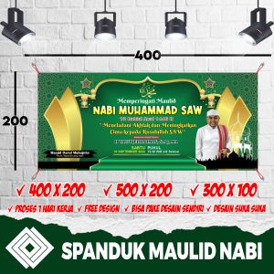 BANNER SPANDUK PANGGUNG PERINGATAN MAULID NABI MUHAMMAD SAW 2024 / SPANDUK MAULID NABI TERBARU