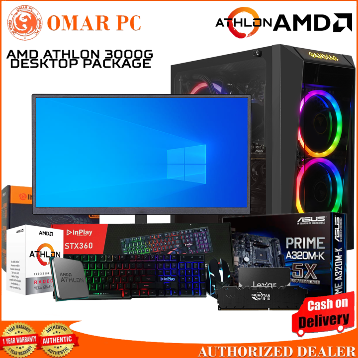 AMD ATHLON 3000G TYPE GAMING PACKAGE A320M MOTHERBOARD 8GB RAM DDR4