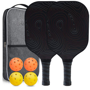 [COD/Local Seller] Carbon Fiber Pickleball Paddle Set 2 Rackets + 4 Pickleballs + Storage Bag Professional Level Racket Sports