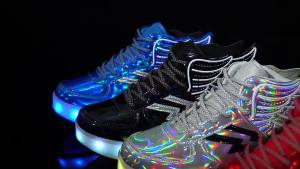 Fast Shipping Wing kids shoes mirror leather sneakers double-wheeled Heelys parent-child roller skates charging LED shoes girls luminous shoes size 28-40 wheel shoes TZXJ