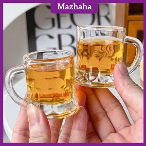 Mazhaha 1PC 2oz Beer Cup Small Handle Plastic Whisky Mini For Party Mug Glass Barware Kitchen Dining Bar Home Garden Decoration