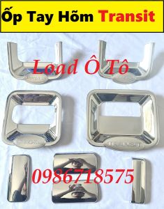 Full Bộ Ốp Tay Nắm Hõm Cửa Tay Mở Cốp Sau Xe Ford Transit Mẫu Nhựa ABS Mạ Crom Sáng Bóng