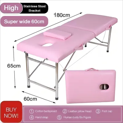 Foldable Sturdy Comfortable 184*60*65cm Massage Bed Spa Facial Portable Massage Table Tattoo Bed