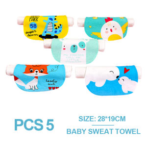 Baby Towel Sweat Absorbent Towel Kids Cartoon Soft Cotton Towel for Hand or Back Anti Perspiration