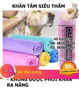 Hanpet - Không cần phơi - Khăn tắm siêu thấm cho thú cưng có hộp. 2 size cho chó mèo