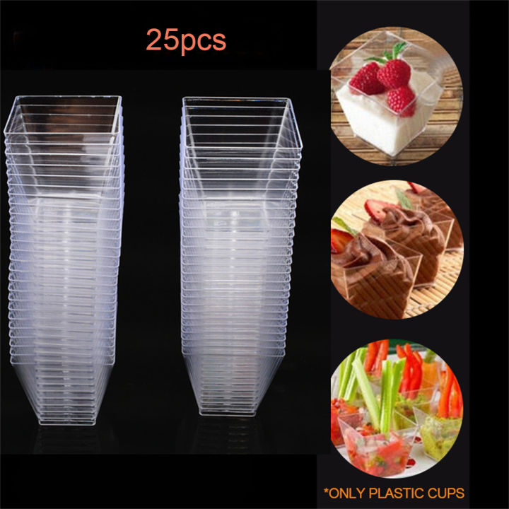 Individual Fruit Dessert Cups Dessert Shooter Cups With Lids Disposable Shot Glasses Clear