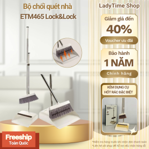 Bộ Chổi Quét Nhà Lock&Lock ETM465 Kèm Dụng Cụ Hốt Thiết Kế Đa Năng Đầu Chổi Gập 180 Độ Dễ Dàng Quét Dọn Mọi Ngóc Ngách