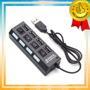 USB Hub 4 port Output on off LED 4in1 Colokan Konektor 2.0 cocok untuk Flashdisk Mouse Keyboard kabel charger