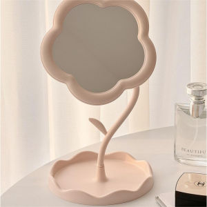 Flower Makeup Mirror Girl Heart Rotatable Mirror Desktop Desktop Dressing Mirror Dormitory Portable