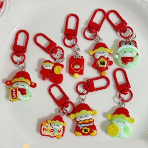 YOCKY Spring Festival Snake Keychain Lucky God of Wealth Snake Key Ring Cute Silicone 2025 New Year Pendant Bag Charm