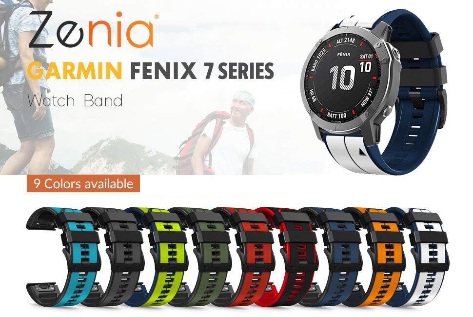 【Worldwide Delivery】 Zenia 26mm 22mm Quick fit two-color Silicone Watch ...