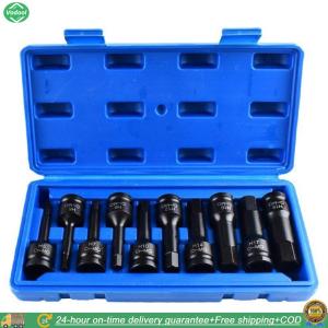 [New] 10Pcs Cr-V Steel Hex Socket Tool Kit Rust Proof Metric Power Nuts Drill Set For Repair Accessories