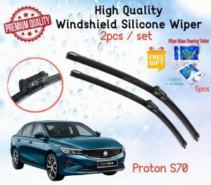 Proton S70~ 1 Pair Premium Silicone Wiper Blade Front Windscreen Wiper Multi Clip (Wiper Cermin Depan Kereta)