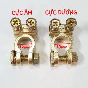 Cặp Ốc Kẹp Cọc Bình Acquy Cho Xe Ô Tô Gồm 1 Đầu Dương (+) Và 1 Đầu Âm (-) Hợp Kim Dẫn Điện