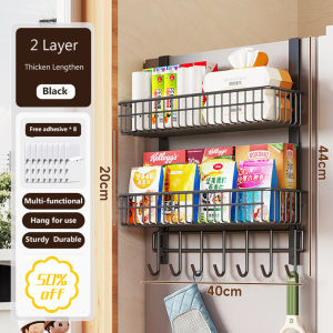 Multi Functional Household Living Room Table Edge Hanging Rack Organizer Durable Kitchen Refrigerator Side Storage Shelf