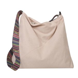 Women Luxury Corduroy Shoulder Bag Large Handbag Big Casual Tote Canvas Lining Solid Cloth Purse Zipper Crossbody Messenger Bags2026