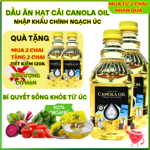 [Mua 2 Tặng 2 = 4 Lít] Dầu Ăn Hạt Cải Canola- KOALA GOLD chai 1L Nhập khẩu chính ngạch Úc không biến đổi gen không Cholesterol  xấu Giàu Omega 3 tự nhiên nấu ăn trộn salad