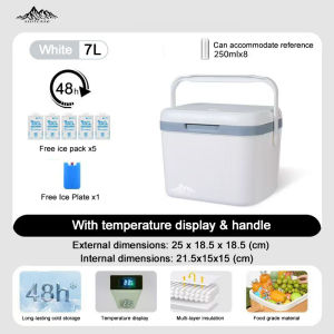 SG Fast DeliveryInsulated Cooler Box with Free Ice Pack 7L 17L 28L Portable for Camping Fishing Picnic.