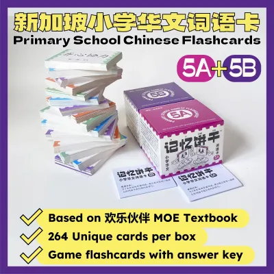 P5 Bundle: 5A+5B MOE Primary School Chinese Flashcards by Jiyi Tidbits