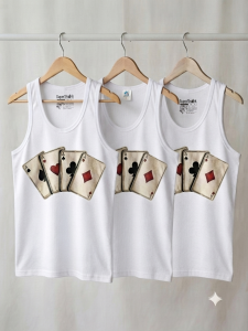 SD020-ACES print design Sando for Boys kids and Teens 2-13yrs old