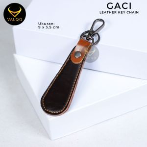 VALQO Gantungan Kunci GACI Kulit Sapi Laci Lemari Motor Mobil Bisa Tulis Nama Logo Custom