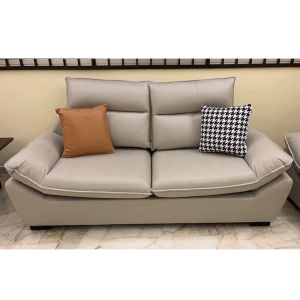 👍Leather-Aire Sofa(Free🚚🔨)Type 868 Cream Black Sofa Light Luxury Style Living Room Sofa