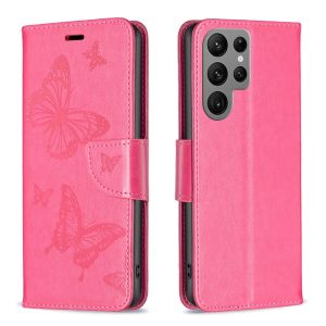 For Samsung Galaxy S24 S23 S22 S21 Plus / S24 S23 S22 S21 Ultra / S21 S20 S23 FE Phone Case Magnetic Butterfly Leather Wallet Card Slot Couples Flip Cover Casing